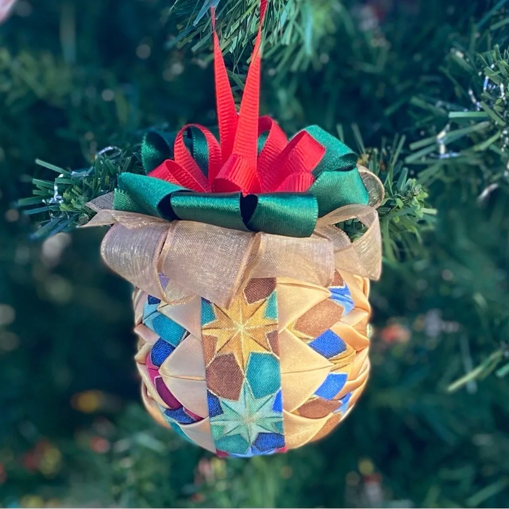 Stained Glass Quilted Star Ornament handmade